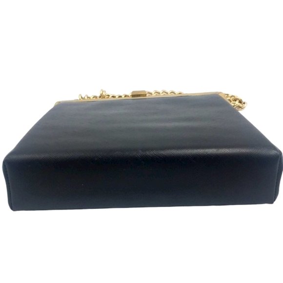 Black Trapezoid Clutch Shoulder Bag - Picture 3 of 6